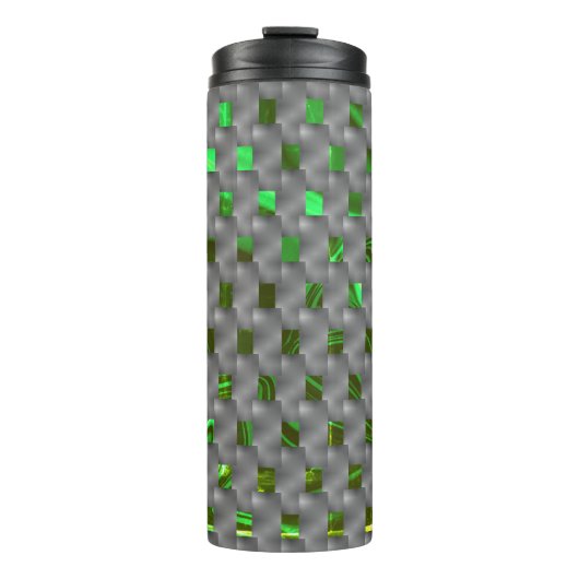 Groen afbeelding onder grijze pleisters, langwerpi thermosbeker (Voorkant)