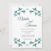 Groen, afdrukbare huwelijksuitnodiging, eenvoudig kaart (Voorkant)