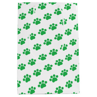 Groen afdrukpatroon medium cadeauzakje