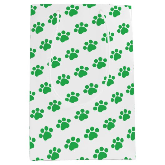 Groen afdrukpatroon medium cadeauzakje (Voorkant)