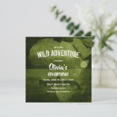 Groen Afrika & Zebra's Safari Verjaardagsfeest Kaart