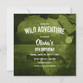 Groen Afrika & Zebra's Safari Verjaardagsfeest Kaart