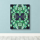 Groen Afrikaans Daisy Flowers Abstract Canvas Afdruk (Insitu (Houten vloer))