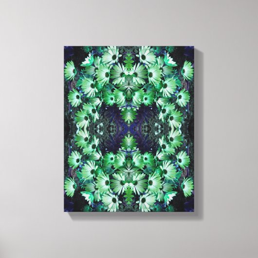 Groen Afrikaans Daisy Flowers Abstract Canvas Afdruk (Voorkant)