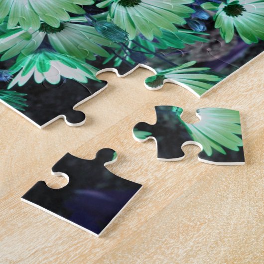 Groen Afrikaans Daisy Flowers Abstract Legpuzzel (Zijkant)