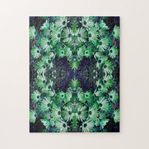 Groen Afrikaans Daisy Flowers Abstract Legpuzzel