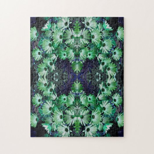 Groen Afrikaans Daisy Flowers Abstract Legpuzzel (Verticaal)