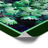 Groen Afrikaans Daisy Flowers Abstract Poster (Hoek)