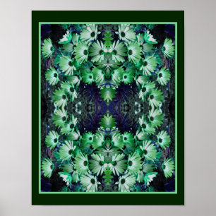 Groen Afrikaans Daisy Flowers Abstract Poster