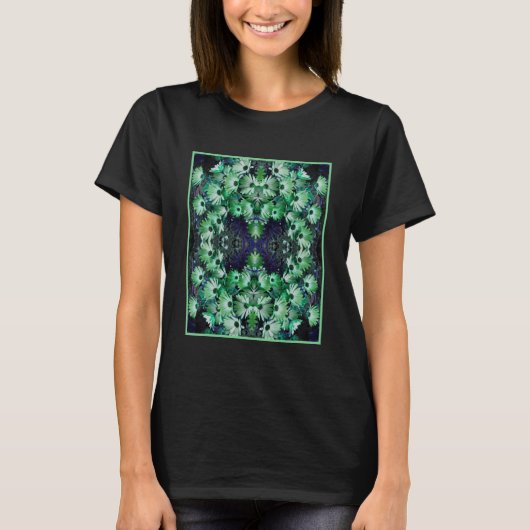 Groen Afrikaans Daisy Flowers Abstract T-shirt (Voorkant)