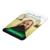 Groen Afstudeer Script Modern Foto Magneet (Linkerzijde)