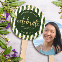 Groen afstudeerder foto gouden glitter script keep