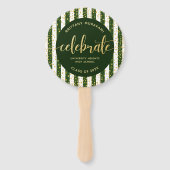 Groen afstudeerder foto gouden glitter script keep handwaaier (Voorkant)