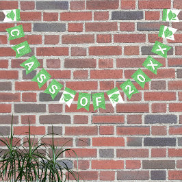 Groen afstudeerder groen Pet, eenvoudige klasse pl Vlaggetjes