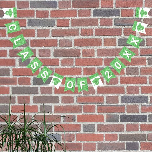 Groen afstudeerder groen Pet, eenvoudige klasse pl Vlaggetjes