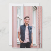 Groen Afstudeerder Modern Minimalist Photo Afstude Kaart (Achterkant)