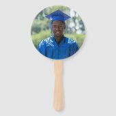 Groen Afstudeerder Pet Afstuderen Foto hand Fan Handwaaier (Achterkant)