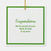 Groen Afstudeerder Pet en diplomatiek Ornament (Achterkant)