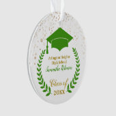 Groen Afstudeerder Pet en Laurel Afstuderen Orname Ornament (voorkant)