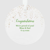 Groen Afstudeerder Pet en Laurel Afstuderen Orname Ornament (achterkant)