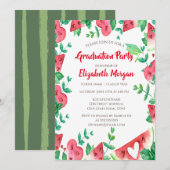 Groen Afstudeerder Pet van Glitter, Watermeloen Af Kaart (Voorkant / Achterkant)