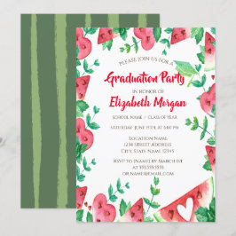 Groen Afstudeerder Pet van Glitter, Watermeloen Af Kaart