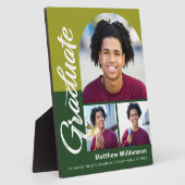 Groen Afstuderen 3 Foto Bold Arch Script Modern Fotoplaat (Zijkant)