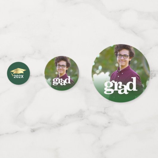 Groen afstuderen 3 foto moderne vetgedrukte typogr confetti (Achterkanten)