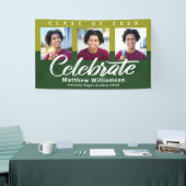 Groen Afstuderen 3 Foto vetgedrukte Script Modern  Spandoek (Beurs)