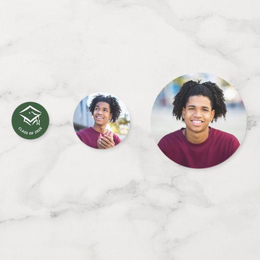 Groen Afstuderen 3 Photo Bold Script Pet Minimaal Confetti (Achterkanten)