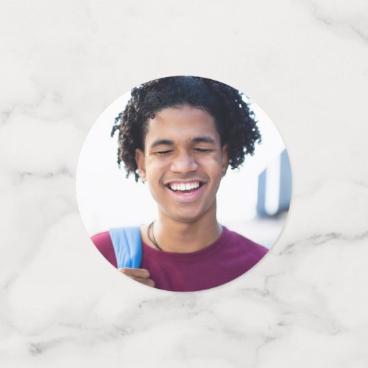 Groen Afstuderen 3 Photo Bold Script Pet Minimaal Confetti (Kleine voorkant)