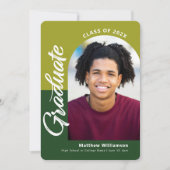 Groen Afstuderen 4 Foto Bold Arch Script Modern Aankondiging