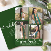 Groen Afstuderen 4 Fotokalligrafie Harten Modern Aankondiging