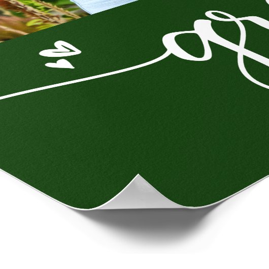 Groen Afstuderen 4 Fotoscript Hart Modern Girly Poster (Hoek)