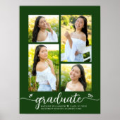 Groen Afstuderen 4 Fotoscript Hart Modern Girly Poster (Voorkant)