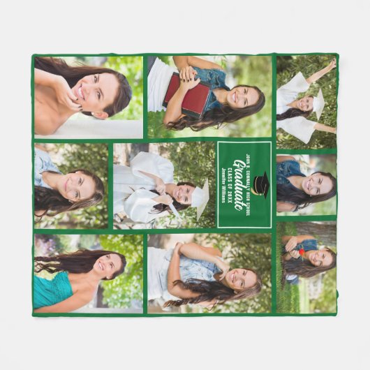 Groen Afstuderen Aangepast Afstuderen voor fotocol Fleece Deken (Voorkant (Horizontaal))