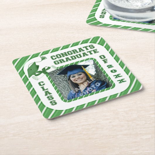 Groen Afstuderen Afstuderen Onderzetters van schoo (Schuin)
