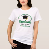 Groen Afstuderen Custom 2025 Afstuderen Vrouwen Tri-Blend Shirt (Voorkant)