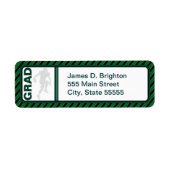 Groen Afstuderen Football Retour Adreslabels Etiket (Voorkant)