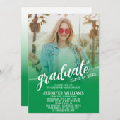 Groen Afstuderen Foto Afstudeerder Afstuderen Part Kaart (Voorkant / Achterkant)