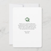 Groen Afstuderen Foto Bold Arch Script Modern Bedankkaart (Achterkant)