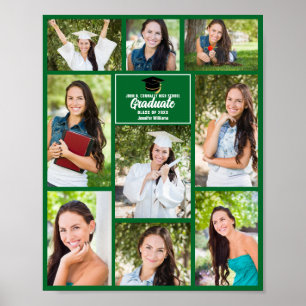 Groen Afstuderen foto collage afstudeerfeest Poster