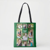 Groen Afstuderen Foto Collage Afstuderen Gift Tote Bag (Voorkant)