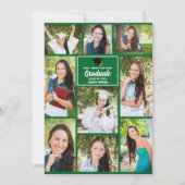 Groen Afstuderen Foto Collage Modern Afstuderen Aankondiging (Voorkant)