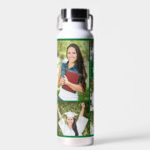 Groen Afstuderen Foto Collage Modern Afstuderen Waterfles (Voorkant)