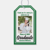 Groen Afstuderen Foto Gepersonaliseerd Afstuderen Cadeaulabel (Voorkant)