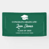 Groen afstuderen Gefeliciteerd met je afstuderen Spandoek (Horizontaal)