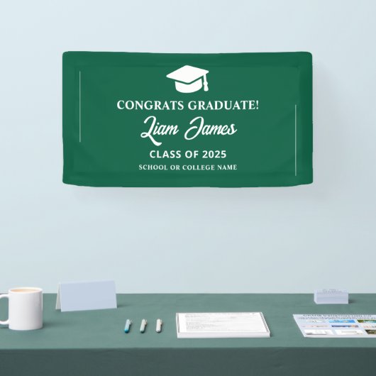 Groen afstuderen Gefeliciteerd met je afstuderen Spandoek (Beurs)