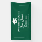 Groen afstuderen Gefeliciteerd met je afstuderen Spandoek (Verticaal)