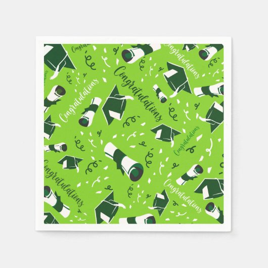 Groen Afstuderen, gefeliciteerd Servet (Voorkant)